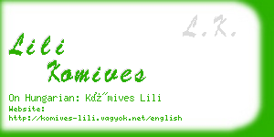 lili komives business card